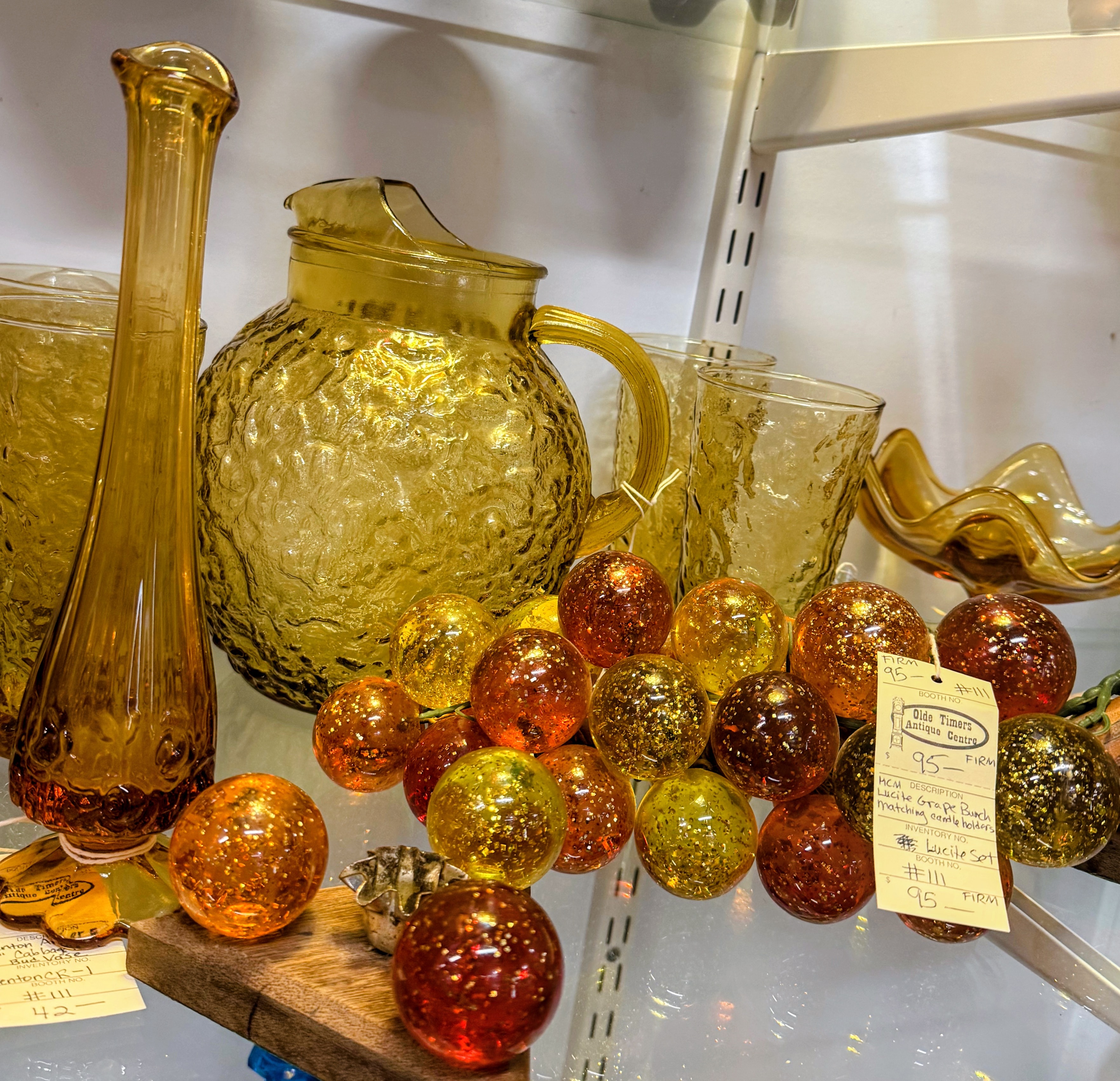 Vintage antique collectibles on display